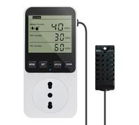 Prise de courant pour régulateur de température et d'humidité, 230 V, avec capteur, 4 modes