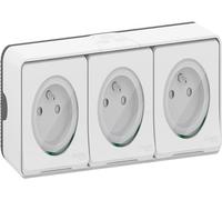 Schneider Electric – Prise – Mureva Styl MUR36039 – Triple 2P+T précâblée IP55 – Blanc