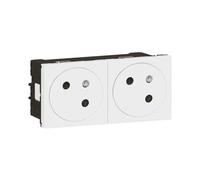 Legrand Prise double 2P+T Mosaic Link 077142L de surface raccordement latéral 4 modules Blanc
