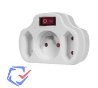 Prise de courant triple - Maclean Energy - MCE142 - Interrupteur illuminé - Protection enfants - 250V 16A