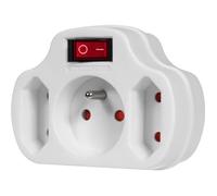 Prise de courant triple - Maclean Energy - MCE142 - Interrupteur illuminé - Protection enfants - 250V 16A