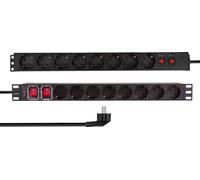 Prise de dérivation 16 voies avec parasurtenseur pour rack 19" U1 Noir