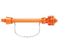 Prise de force - Série 4 - Réglable de 109 à 145 cm - Six dents de 35 mm des deux côtés - Acier allié - Pour tracteur, broyeur/tondeuse - Orange