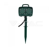 PRISE DE JARDIN AVEC 4 PRISES ÉTANCHES 3500W SCHUKO AVEC PIQUET POUR FIXATION A