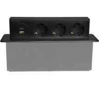 Prise de meuble avec 3x 230V Schuko 1x USB-A 1x USB-C raccordement W-72015