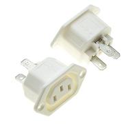 Prise de Panneau IEC, Bride Fixe - Blanc, Paquet de 2 - Connecteur Femelle AC 250 V 10 A 320 C13, Module D'entrée 3 Broches, Prise d'alimentation Droite