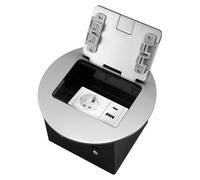 Prise de sol en acier inoxydable, 1 prise Schuko + 1 port USB A + 1 port USB C, encastrée, étanche