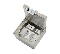 Prise de sol encastrable, Prise de sol enfouie, Prise encastrée en acier inoxydable étanche avec 2AC+1USB+1RJ45