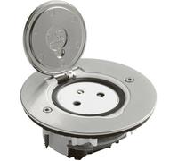 Legrand 089770 Prise de Sol Simple Surface avec Platine Ronde, 2P+T, 16A, 250V, Inox