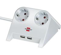 Prise de table Desktop-Power 2x blanc FR Paquet de 2 pièces