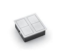 Prise de table VersaHIT Dual encastrée simple + 2x port USB LxlxH 117x117x42,5 mm avec câble de raccordement de 2 m + fiche montable