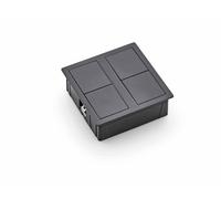 Prise de table VersaHIT encastrée 2 fois noir/mat LxlxH 117x117x42,5 mm y compris câble de raccordement de 2 m + fiche montable