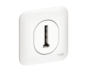 Prise de téléphone en T encastrable - 8 broches - SCHNEIDER Ovalis - blanc