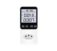 Prise de wattmètre de compteur de puissance numérique 220V/120V AC | Analyseur de consommation électrique d'énergie de Test de Kwh en watts EU FR US UK AU BR(White backlight,UK Plug)