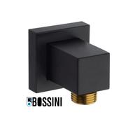 Prise d'eau murale carrée en laiton avec plaque murale noir mat BLACK & WHITE - BOSSINI V00240073