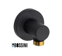 Prise d'eau murale Zen en laiton avec plaque murale noir mat BLACK & WHITE - BOSSINI V00228073