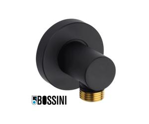 Prise d'eau murale Zen en laiton avec plaque murale noir mat BLACK & WHITE - BOSSINI V00228073