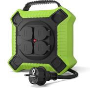 Prise d'extérieur 15 mètres IP44 Schuko H05RR-F 3G15 noir/vert