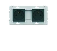 Prise double 2P+T anthracite - HAGER WE122A