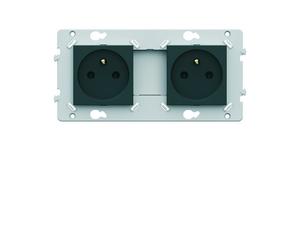 Prise double 2P+T anthracite - HAGER WE122A