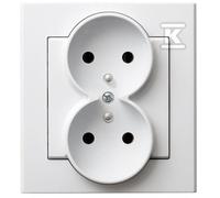 Prise double avec terre blanche SONATA GP-2RZ/00
