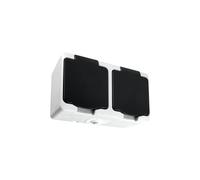 Prise Double Étanche + Clapet Noir IP54 2P+T Saillie