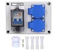 Prise double étanche IP54, 200-250V, 10-16A, avec disjoncteur différentiel 40A