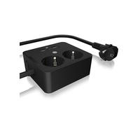 Prise double IcyBox avec chargeur USB pour table ou mur