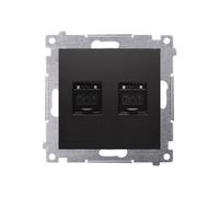 Simon 54 prise PC double RJ45 kategoria 6 avec bouclier de poussière D62.01/49