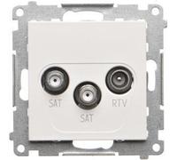 Prise double pour antenne satellite SAT-SAT-RTV blanc mat Simon 55 TASK2.01/111
