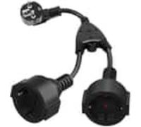 Prise double, rallonge avec 2 prises Schuko 16A/250V/max 3680W Adaptateur de prise 2 en 1 Distribution 2 voies Prise double IP44