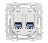 Prise double RJ45 odace - Cat6A STP grade 3TV - blanc craie - SCHNEIDER - S920487
