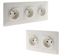 Prise double + simple 2P+T précâblée - installation rapide - Zenitech G