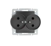 Prise double type E avec terre LOGI graphite 25269