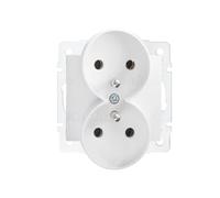 Prise double type E terre LOGI blanc Kanlux 25092 IP20