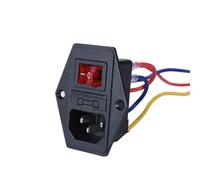 Prise Électrique avec Fusible 15a 110/220v pour Imprimante 3d | Module à Bascule Noir, Câble 16awg de 20cm, Plastique et Métal, pour Pièces de Machine