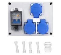 Prise électrique double avec disjoncteur différentiel (RCD), étanche, 230V, 40A, indice de protection IP67, en ABS