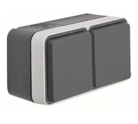 Prise électrique double Berker 47843515 W.1 en saillie gris, gris clair