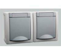 Prise électrique double VIKO 90591088-DE Pacific gris