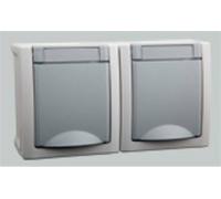 Prise électrique double VIKO 90591088-DE Pacific gris