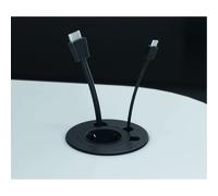 Prise electrique encastrable Versadot Cable diamètre 80 mm + 3 trous passe-câbles - noir