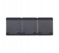 ELEKTRO-PLAST HERMES Prise triple, montage en saillie, IP44, protection contre l'eau, pour l'extérieur, anthracite, gris
