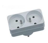 Prise électrique GAO Biplite 2P+T 2x16A Blanc rectangulaire NF Blanche G