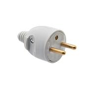 Prise electrique male - Fiche electrique - Prise male - Prise male 220 V - Fiche male - Fiche electrique male - Fiche Male Broche D.4,8mm Sortie Droite Portefeuille | Gris - Debflex - 713380