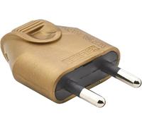 Prise electrique male - Fiche electrique - Prise male - Prise male 220 V - Fiche male - Fiche electrique male - Fiche Male Broche D.4mm Protegees Sortie Droite à Coiffe | Or - Debflex - 713030