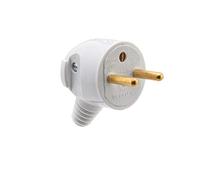 Prise electrique male - Fiche electrique - Prise male - Prise male 220 V - Fiche male - Fiche electrique male - Fiche Male Broche D.4,8mm Sortie Laterale Portefeuille | Blanc - Debflex - 713370