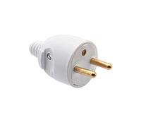 fiche mâle 2p+t 16 a sortie droite blanc