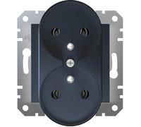 Prise électrique - SCHNEIDER - Asfora - Double 2P+T - Anthracite - Encastrable - Monophasé