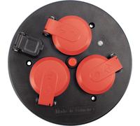 Prise électrique triple avec port USB, indice de protection IP54, couleur noire