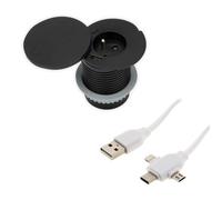 Prise encastrable 16A et câble USB universel 3 sorties OFFERT - Zenitech